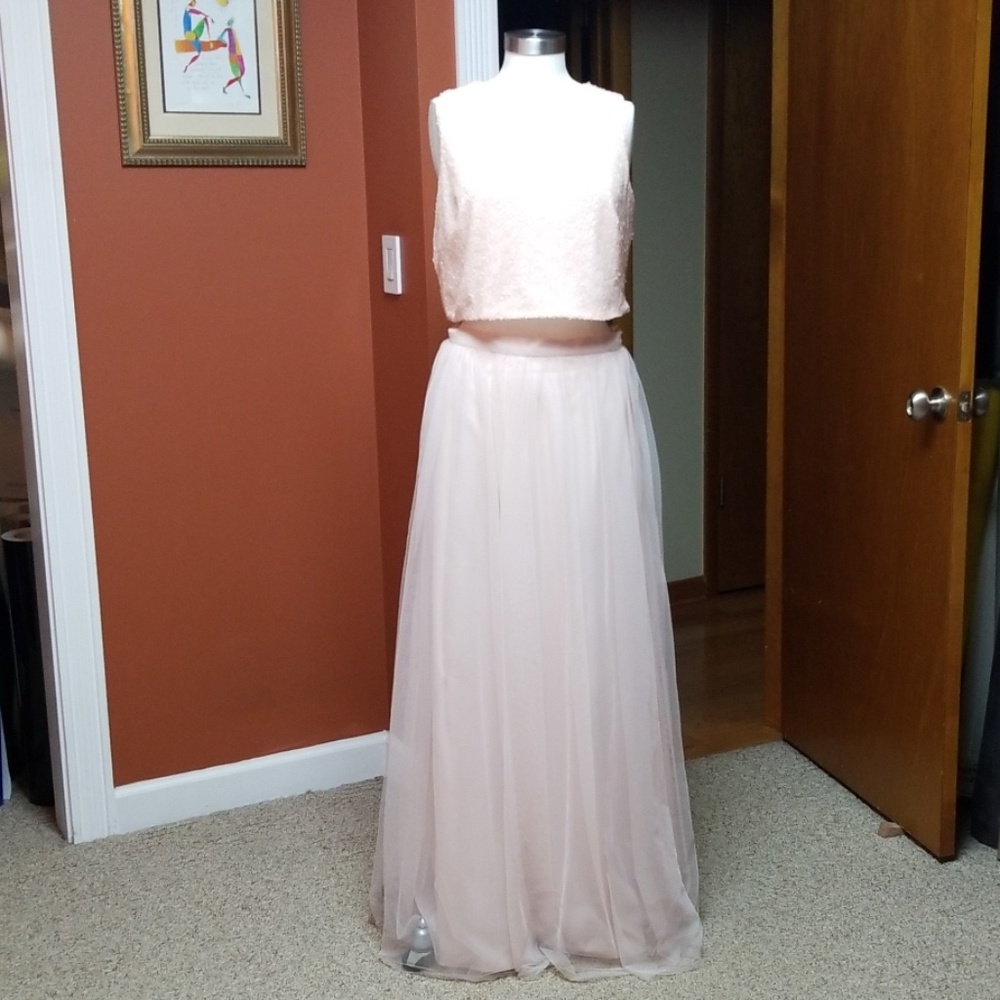 Bill Levkoff peach formal skirt/top - Picture 1 of 7